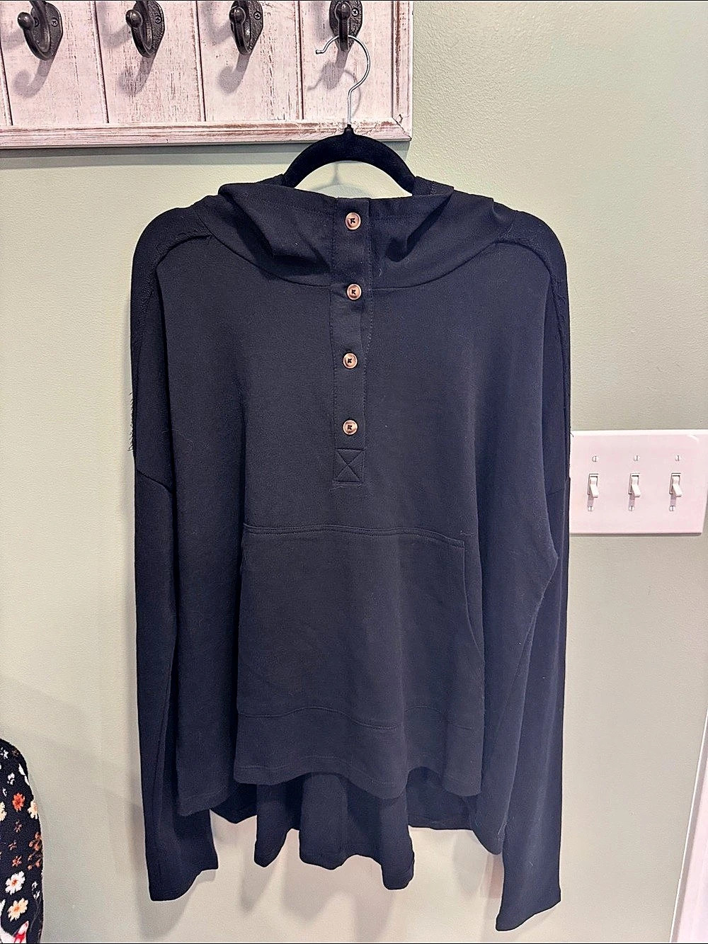 Culture Code Hooded Pullover in Black Size 1X NWT